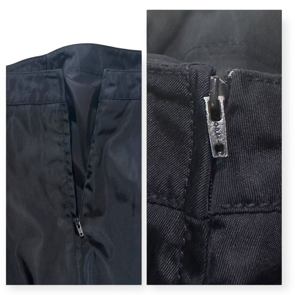 Prada Archival 90s Tech Nylon Mini Skirt L Navy A-line OPT Zip - Picture 9 of 12